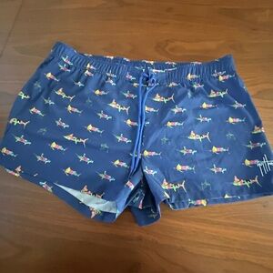 Guy Harvey Blue Swim Shorts with Marlins